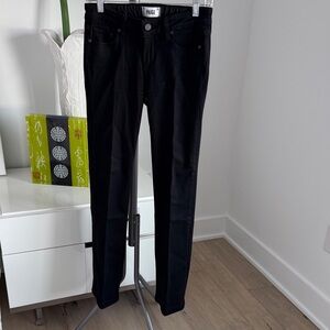 PAIGE Jet Black Denim Pants bootleg